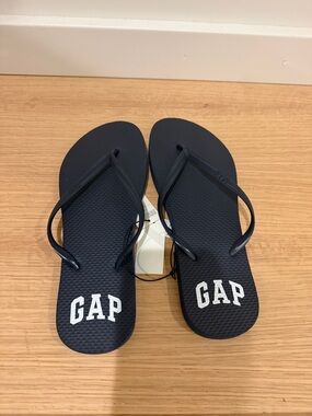 GAP Navy Flip Flop Sandals with White Logo